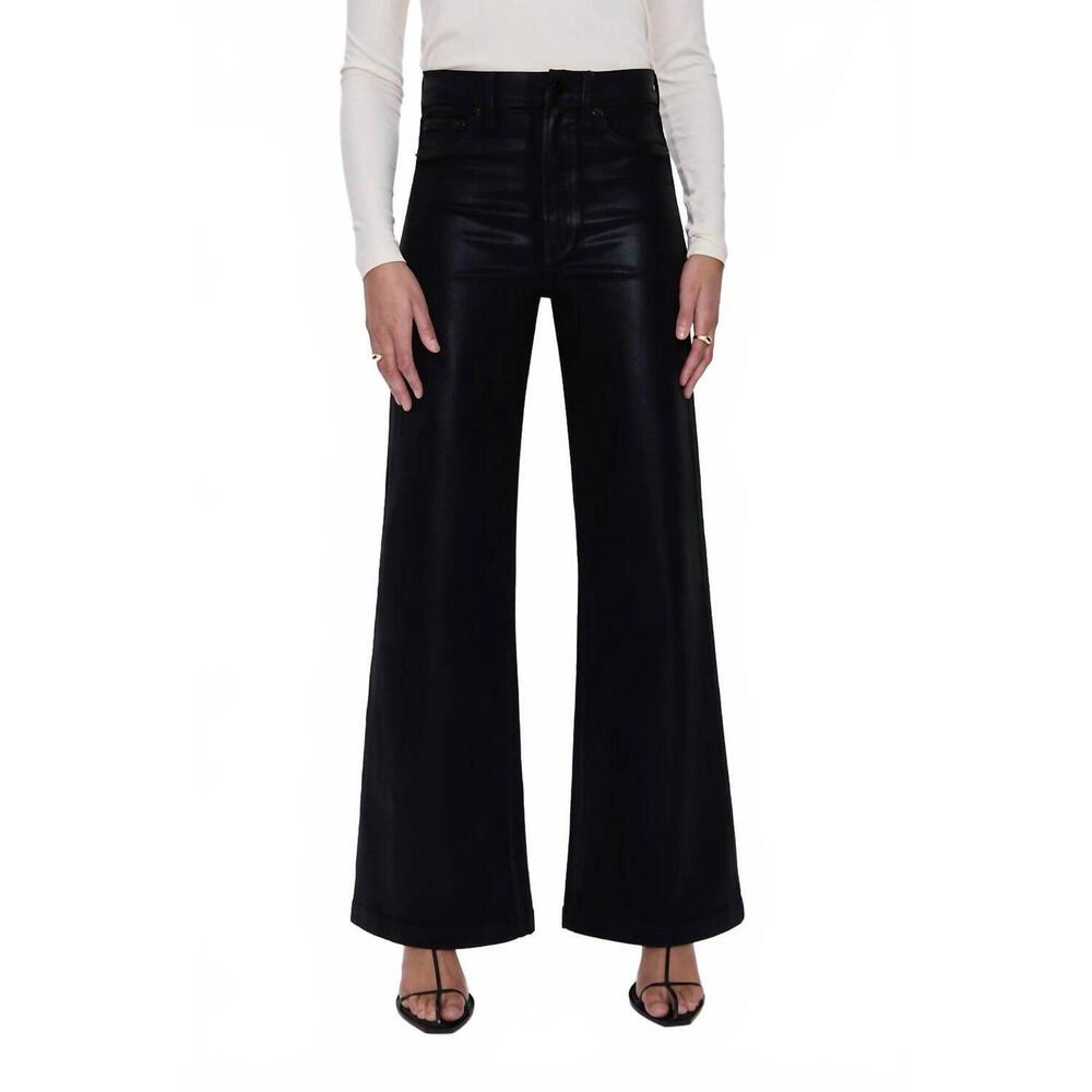 NEW PISTOLA lana high rise ultra wide jean in coated noir